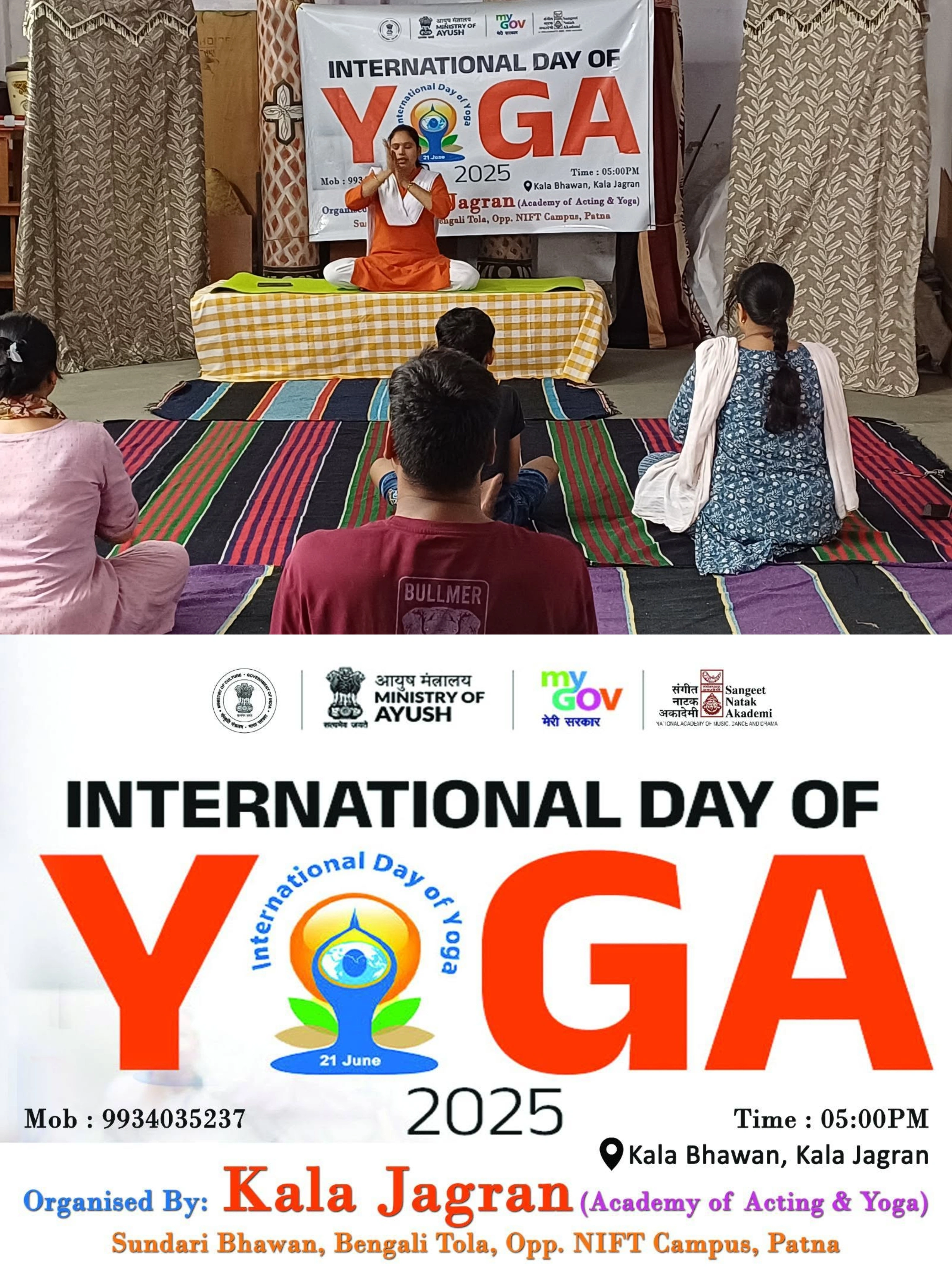 International Day of Yoga 2025 organized by Kala Jagran Academy of Acting and Yoga